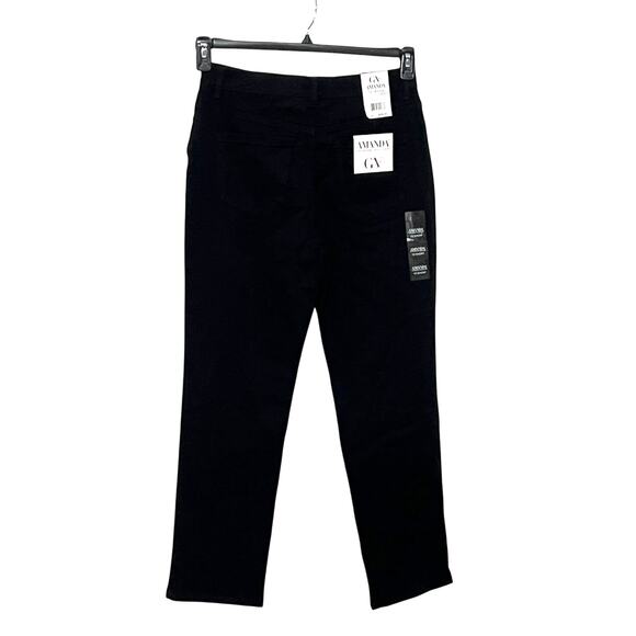 GLORIA VANDERBILT WOMENS JEANS AMANDA STRETCH TAPERED BLACK RINSE 10S SHORT NEW - Picture 4 of 15